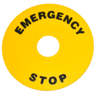 Круглая желтая табличка, «Emergency Stop» MeyerTec MTB2-F12 (2 шт.)