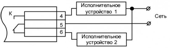 Схема подключения нагрузки к ВУ типа Р 