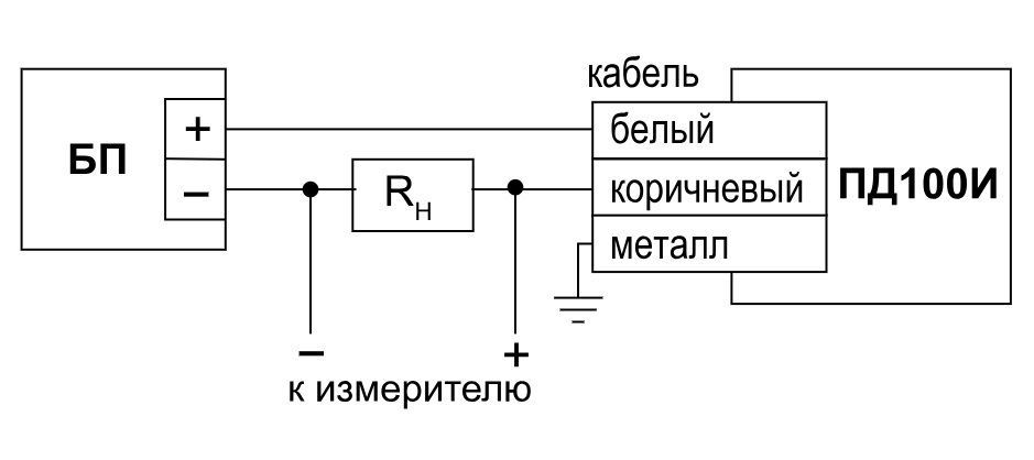 Схема подключения погружного гидростатического датчика уровня ПД-100И-ДГ167