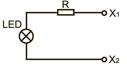 Электрическая схема питания сигнальной лампы MT16