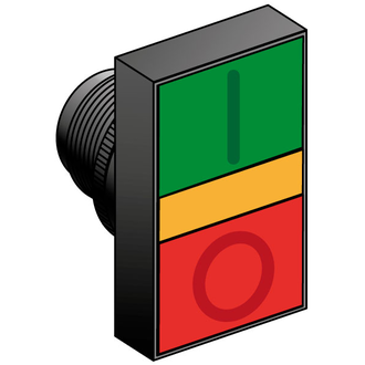 Головка кнопки управления двойная с окошком, плоский красный толкатель, с функцией подсветки MeyerTec MTB2-EW84