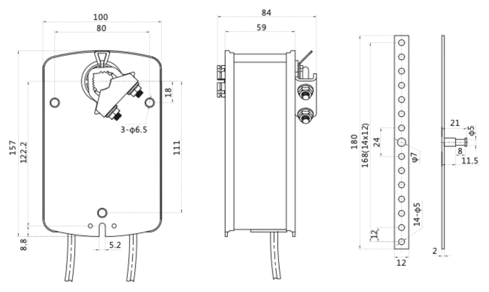 Габаритные размеры DA5FU230-D/DS