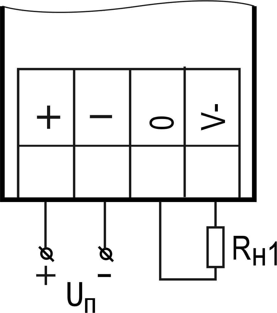 Подключение аналогового выхода, находящегося в режиме источника тока