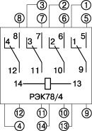 Схема подключения разъемов розеточных модульных РРМ 78/4