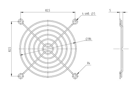 Металлическая защитная решетка ОВЕН VENT-92.MG