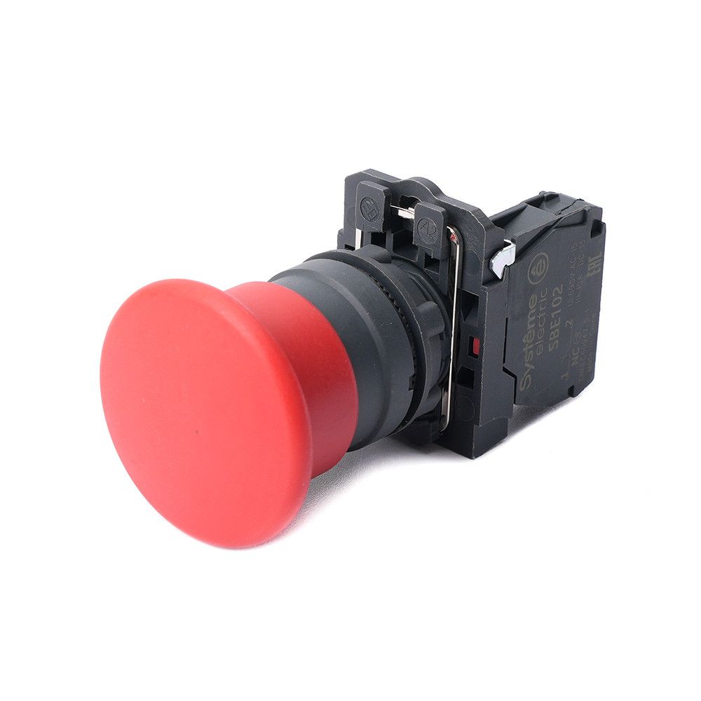 Кнопка с гриб головкой SB5 в сборе 22мм 40мм красная с возвратом пластик 1НЗ фото