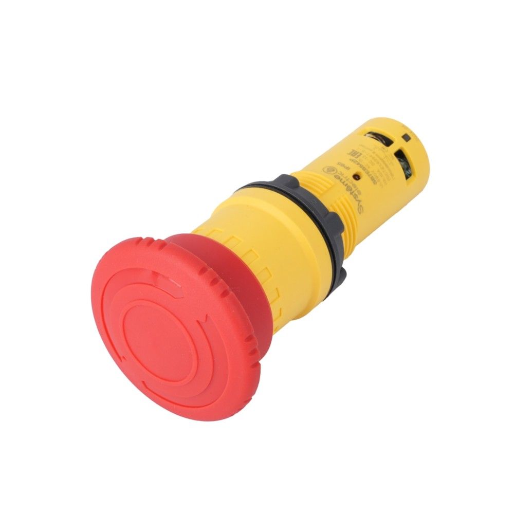 Кнопка аварийного останова SB7 моноблочная 22мм красная, Ø40, повернуть для возвр, пластик, 1НО+1НЗ, фото