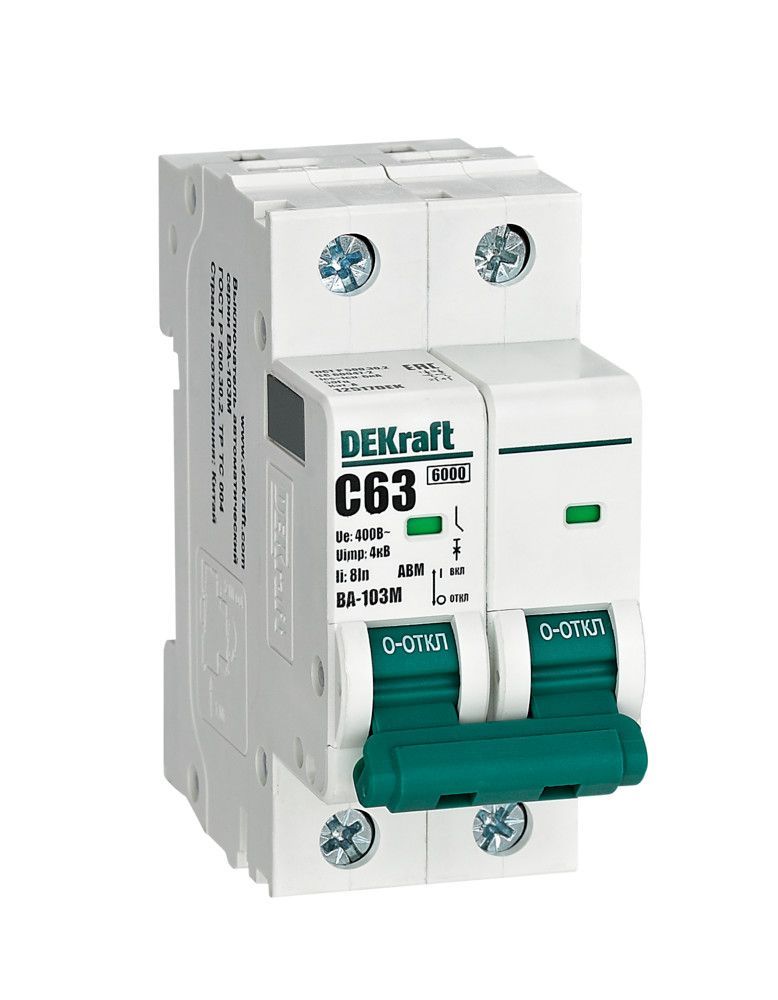 Автоматический выключатель ВА-103М 2P 63А C 6кА без теплозащиты фото