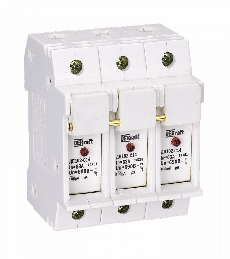 Держатель предохр. C14 со светодиод. индикацией 3P ДП-102 фото