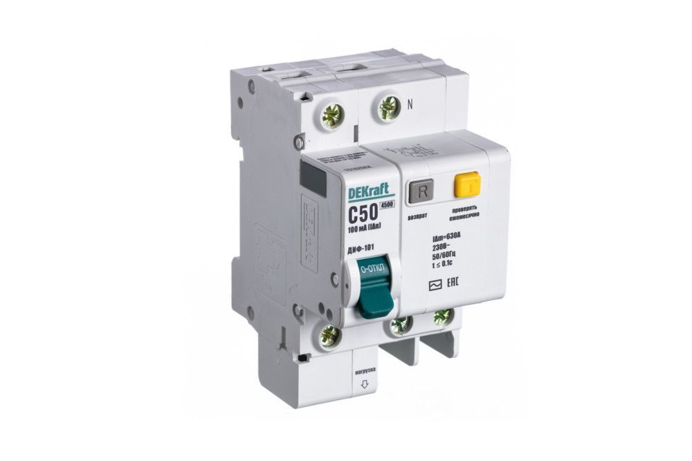 АВДТ 1P+N 50А 30мА тип AC х-ка C ДИФ-101 4,5кА фото
