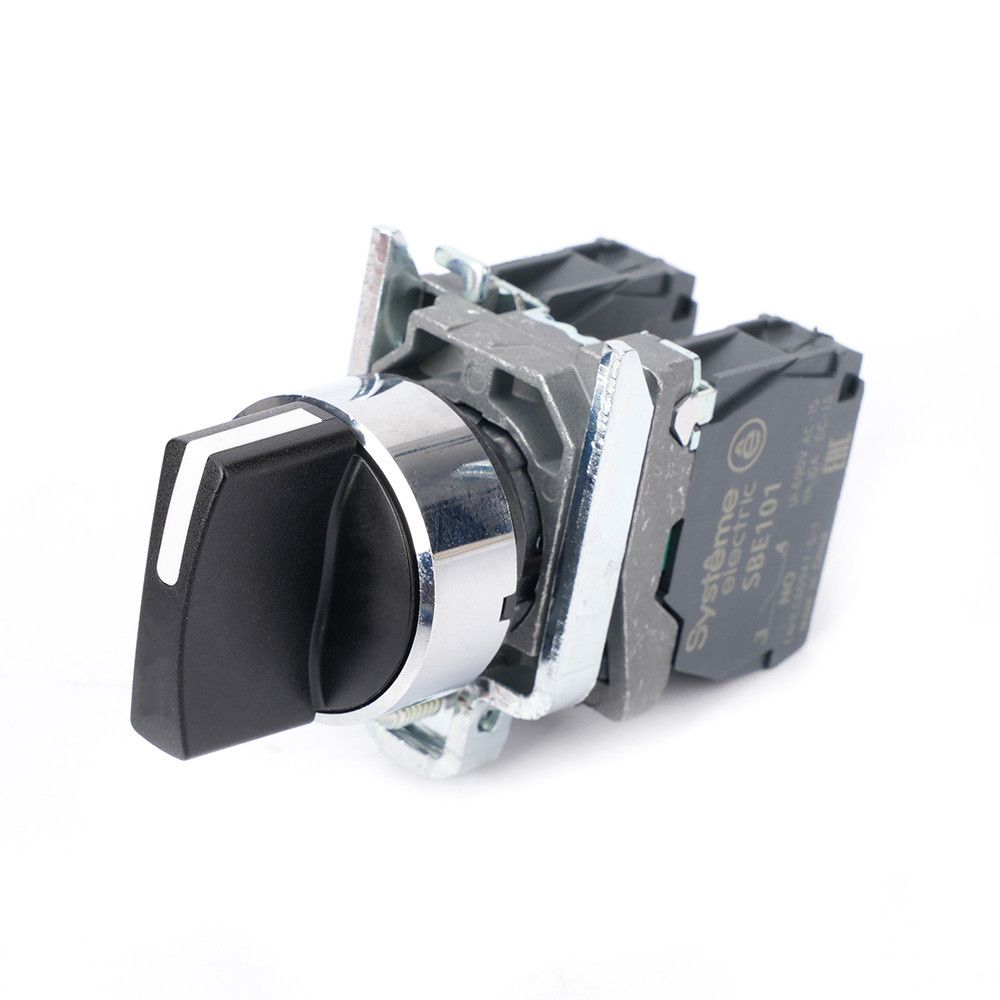 Переключатель SB4 в сборе модульный 22мм 3 позиции с возвратом 2НО фото