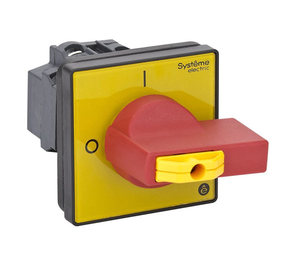 ВЫКЛЮЧАТЕЛЬ-РАЗЪЕДИНИТЕЛЬ 3P 20A IP40 С КРАСНОЙ РУКОЯТКОЙ НА ДВЕРЦУ 4 ВИНТА 1 ЗАМОК фото