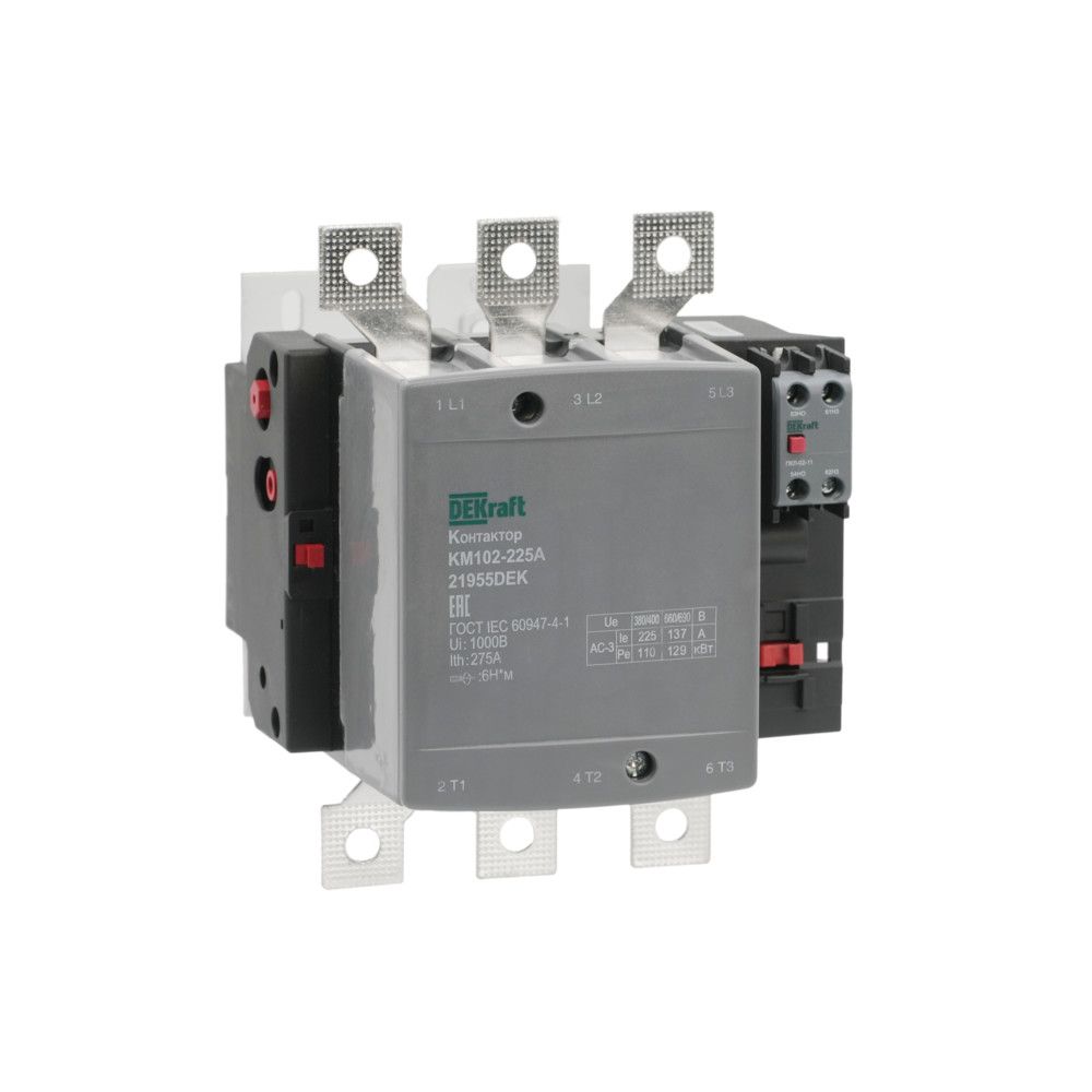 Контактор 225А 220В АС3 АС4 1НО+1НЗ КМ-102 фото