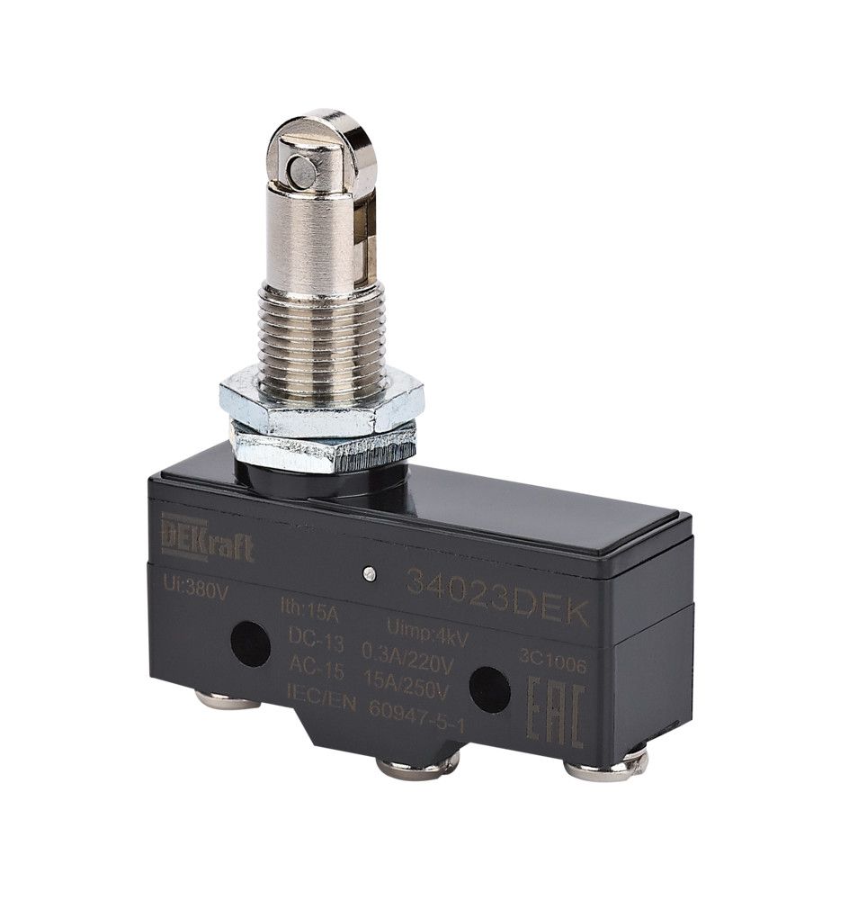 Миниатюрный конц. вык. 1НО1НЗ роризонтально установленный роликовый плунжерный тип фото