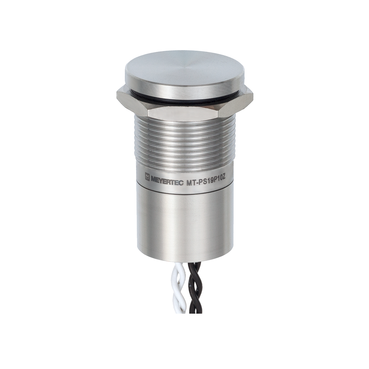 Пьезокнопка без подсветки, Ø19 мм, плоский толкатель, NO, с фиксацией, IP69K фото