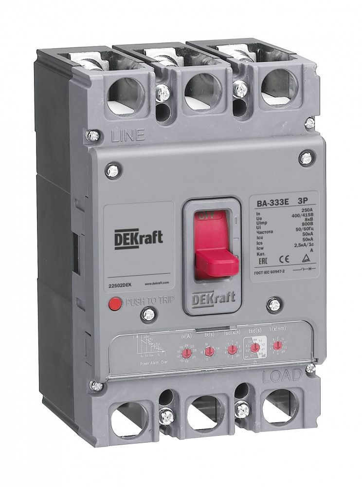Силовой авт. выключатель с электрон. расц. 3P 32А 50кА ВА-333E фото