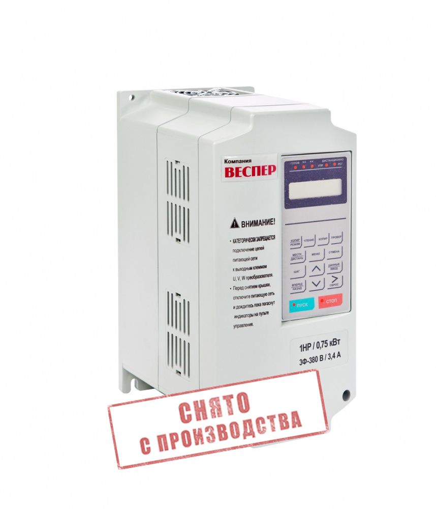 Преобразователь частоты Веспер EI-9011-001H 0,75 кВт 380В фото