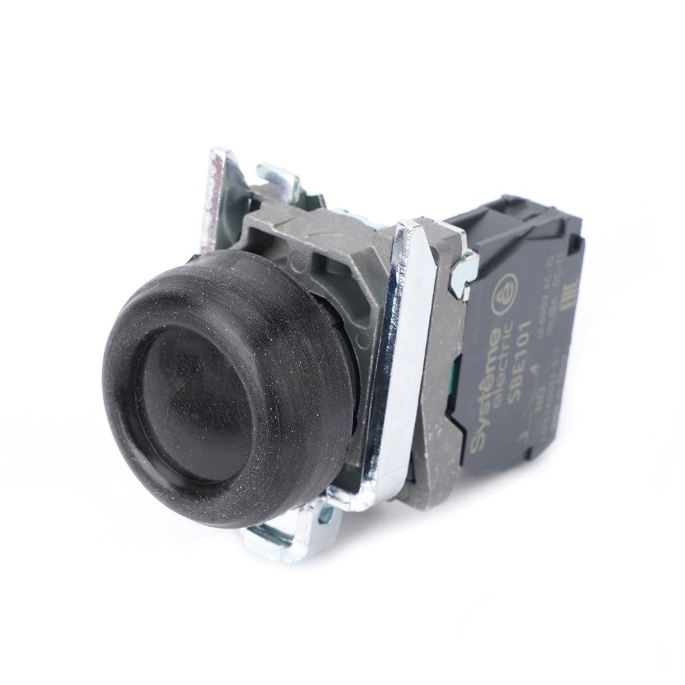 Кнопка SB4 в сборе модульная 22мм выступающая черная с возвратом металл 1НО фото