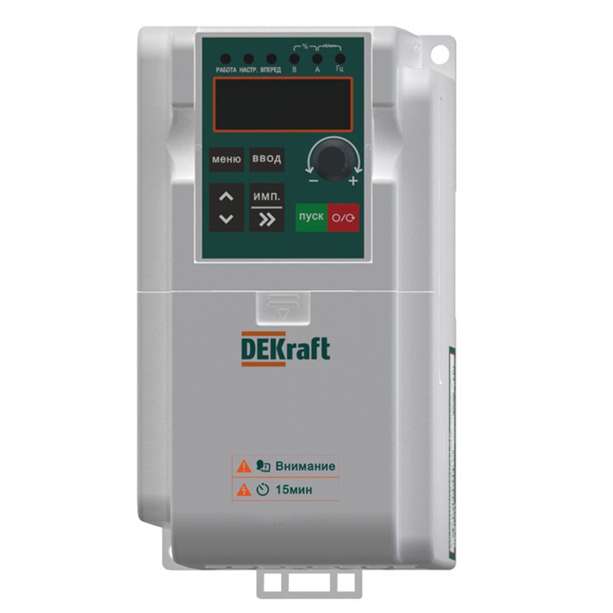 Преобразователь частоты Dekraft DEKV060 ПЧ-510-3PH-380В-0,75/1,5кВт-B DEKV060G0R7P1R5T4B
