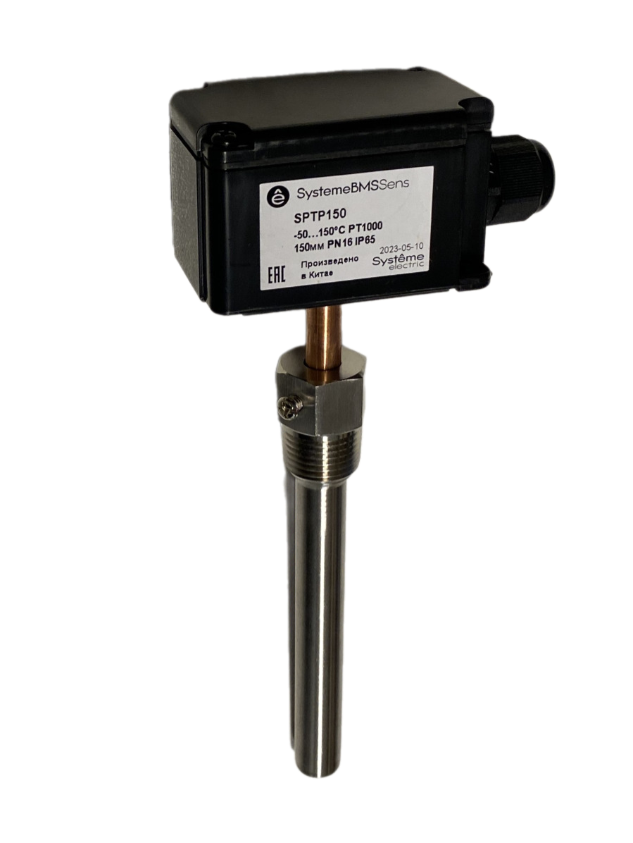 Датчик температуры погружной, -50…+150°С Pt1000 150мм с гильзой 100мм IP65 фото