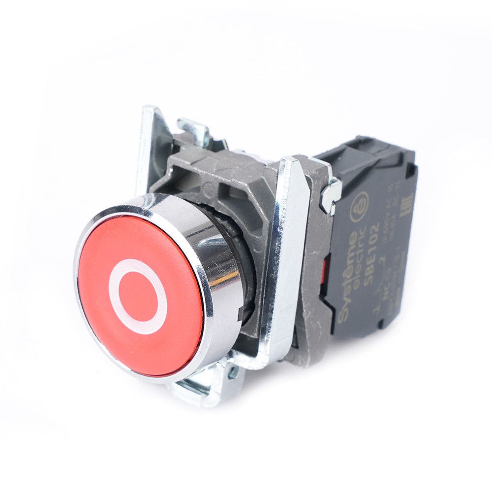 Кнопка SB4 в сборе модульная 22мм красная металл 1НЗ с маркировкой "О" фото