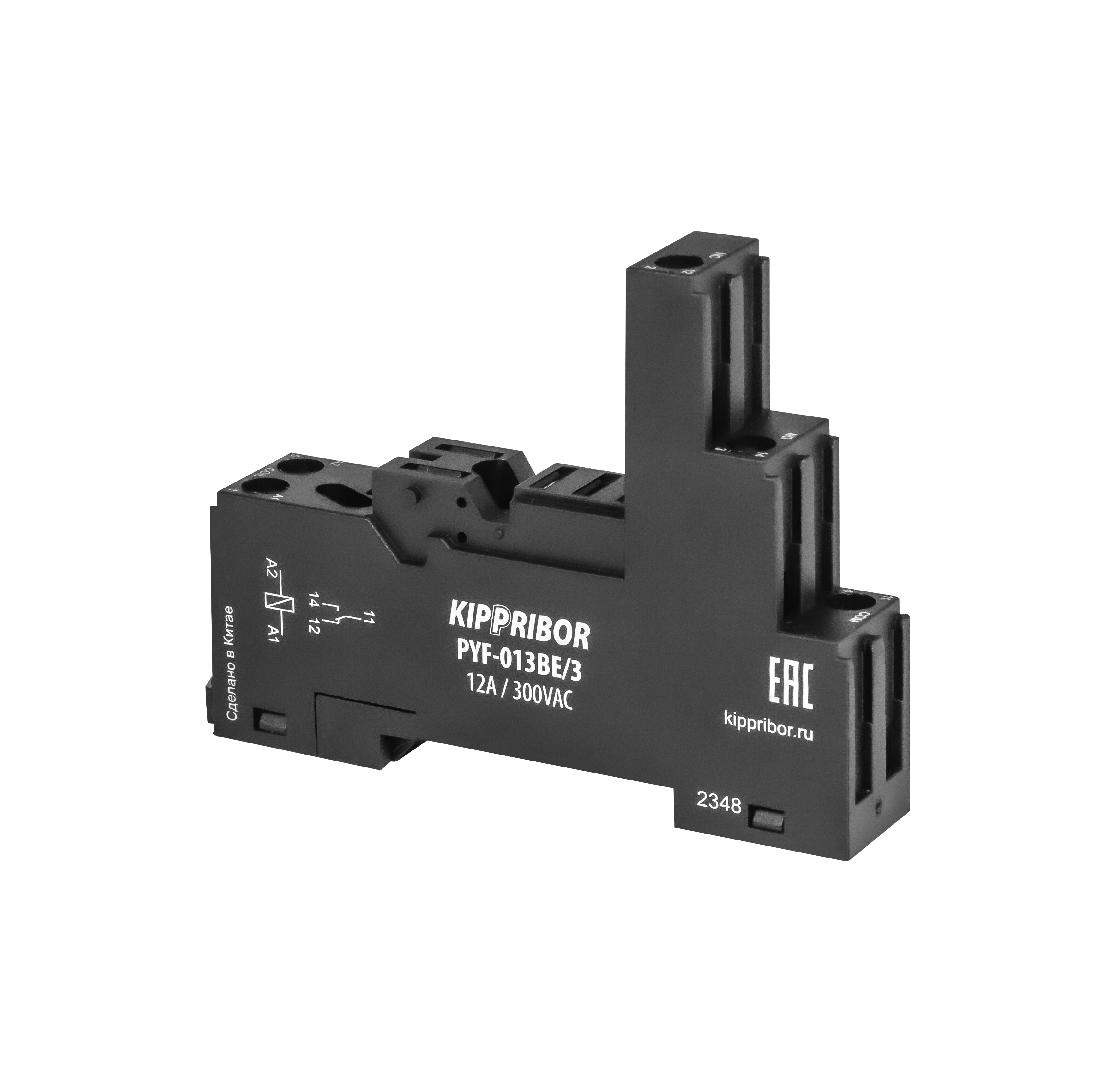 3-ярусная колодка с винтовыми клеммами для реле FSD, черная, KIPPRIBOR PYF-013BE/3