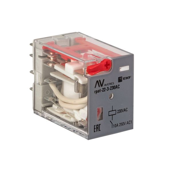Реле промежуточное с кнопкой и мех. Индикацией RPAt 22/3 10A 230В AC EKF AVERES фото