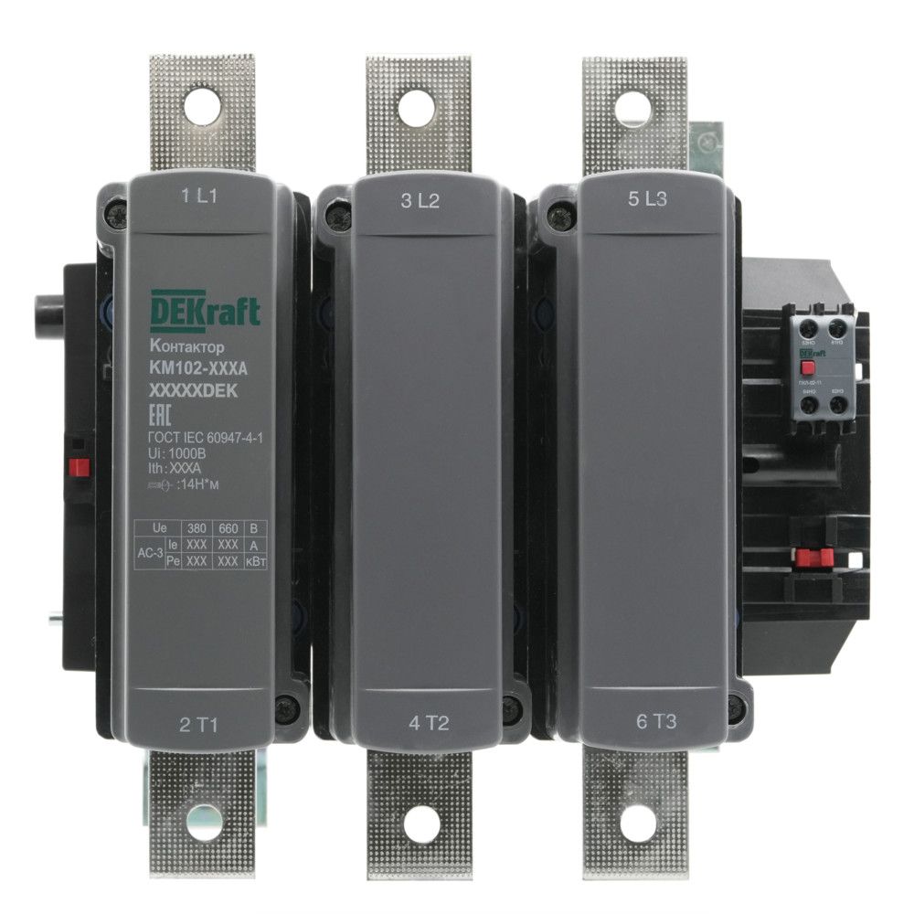 Контактор 630А 380В АС3 АС4 1НО+1НЗ КМ-102 фото