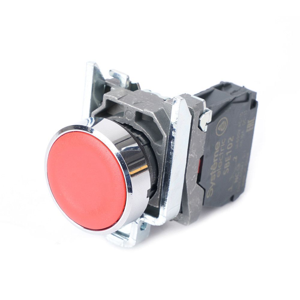 Кнопка SB4 в сборе модульная 22мм красная с возвратом металл 1НЗ фото