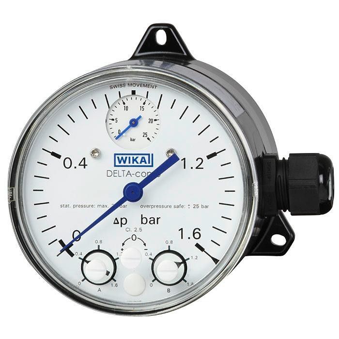 Манометр Wika DPGS40.100-D тип 850.3.3 0-600 мбар 2xG1/4 фото