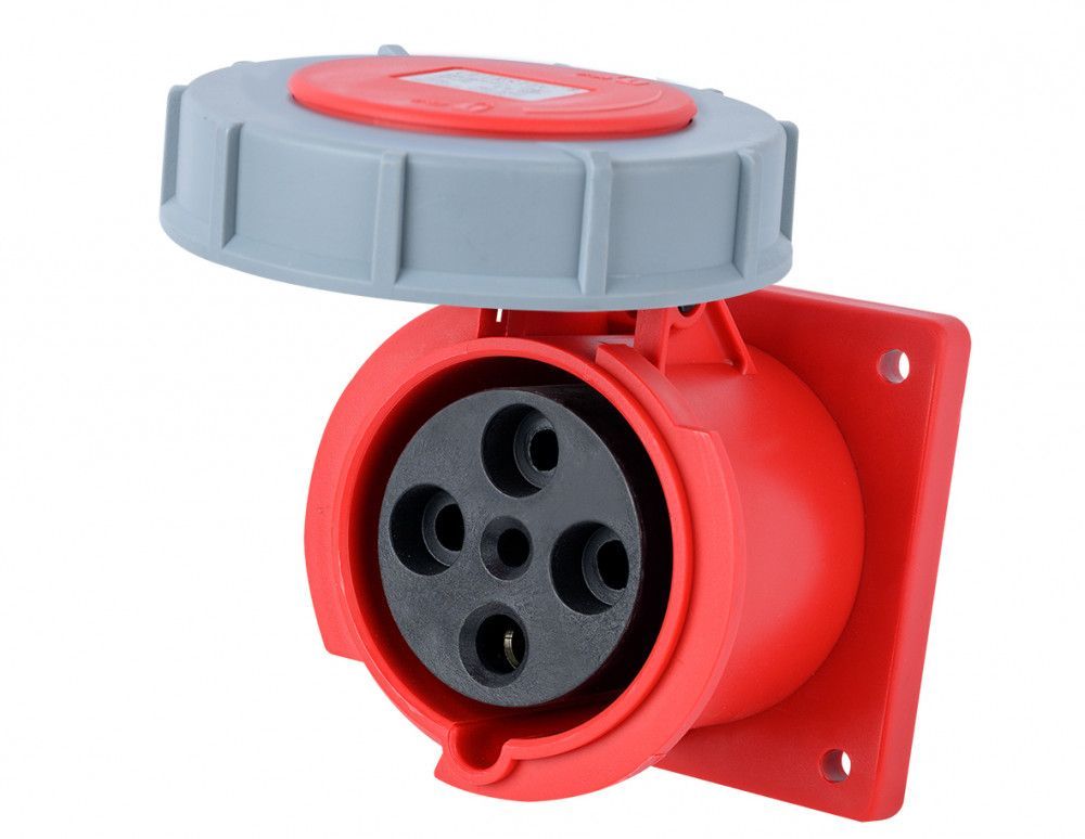 Розетка для скрытой проводки 3Р+РЕ 63А 380В IP67 РЩ-103 фото