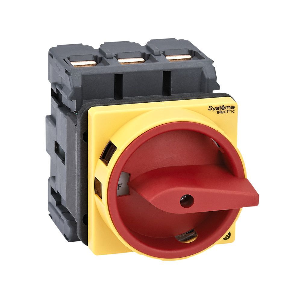 ВЫКЛЮЧАТЕЛЬ-РАЗЪЕДИНИТЕЛЬ 3P 100A IP54 С КРАСНОЙ РУКОЯТКОЙ НА ДВЕРЦУ 4 ВИНТАМИ С ЗАМКОМ фото