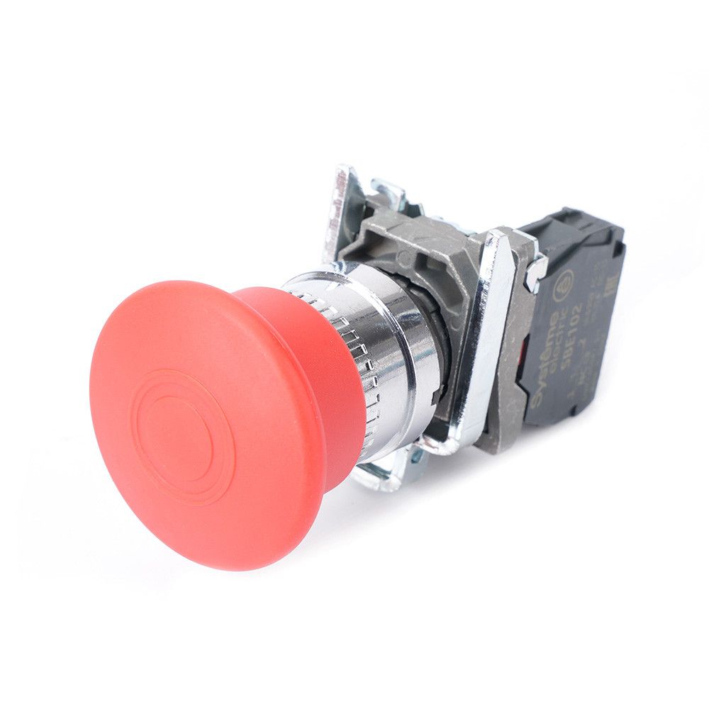 Кнопка аварийного останова SB4 в сборе 22мм 40мм тяни-толкай металл 1НЗ фото