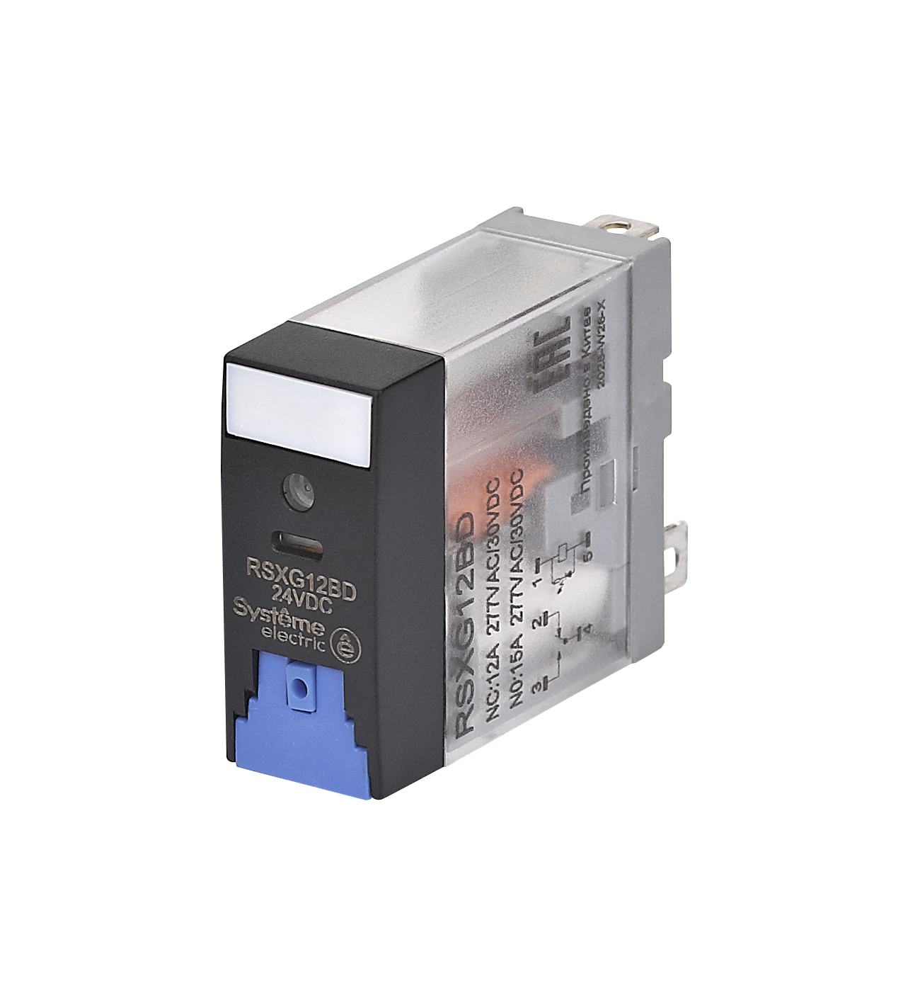 Реле 12A 1CO 24VDC тест кнопка LED фото