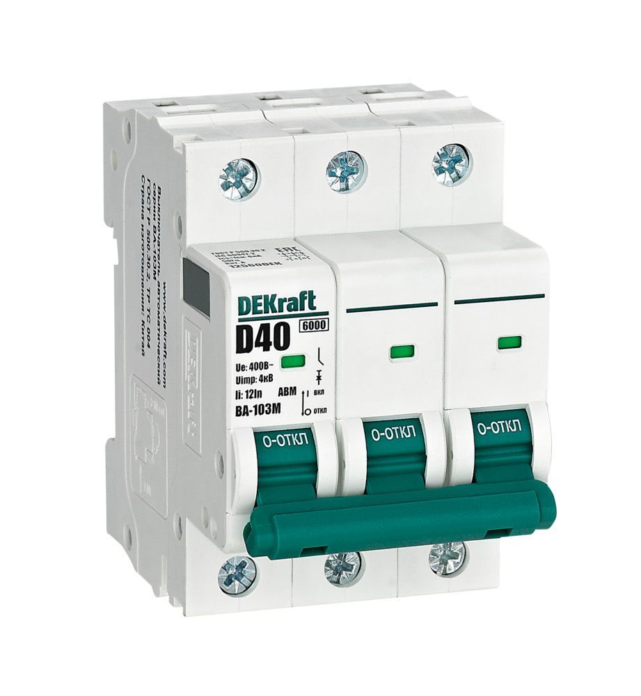 Автоматический выключатель ВА-103М 3P 40А D 6кА без теплозащиты фото