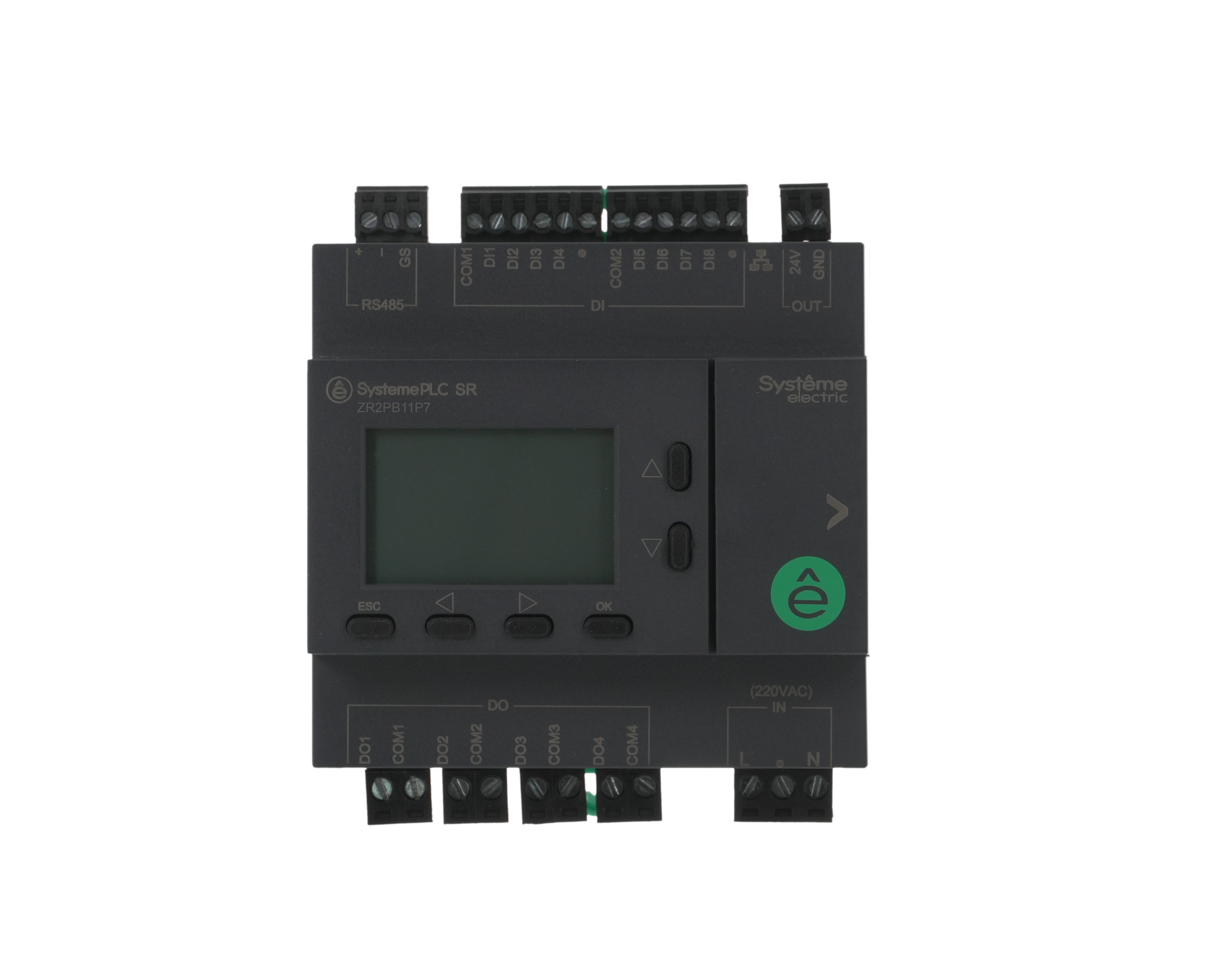 Интеллектуальное реле SR2; 220 VAC; дисплей, 12 IO: 8 DI, 4 DO (реле), 1xRS485, 1xRJ45 фото