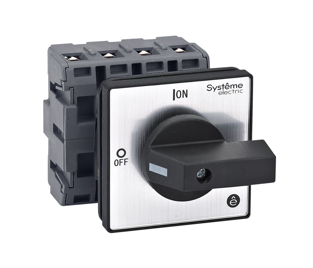 ВЫКЛЮЧАТЕЛЬ-РАЗЪЕДИНИТЕЛЬ 4P 63A IP54 С ЧЁРНОЙ РУКОЯТКОЙ НА ДВЕРЦУ 4 ВИНТАМИ фото