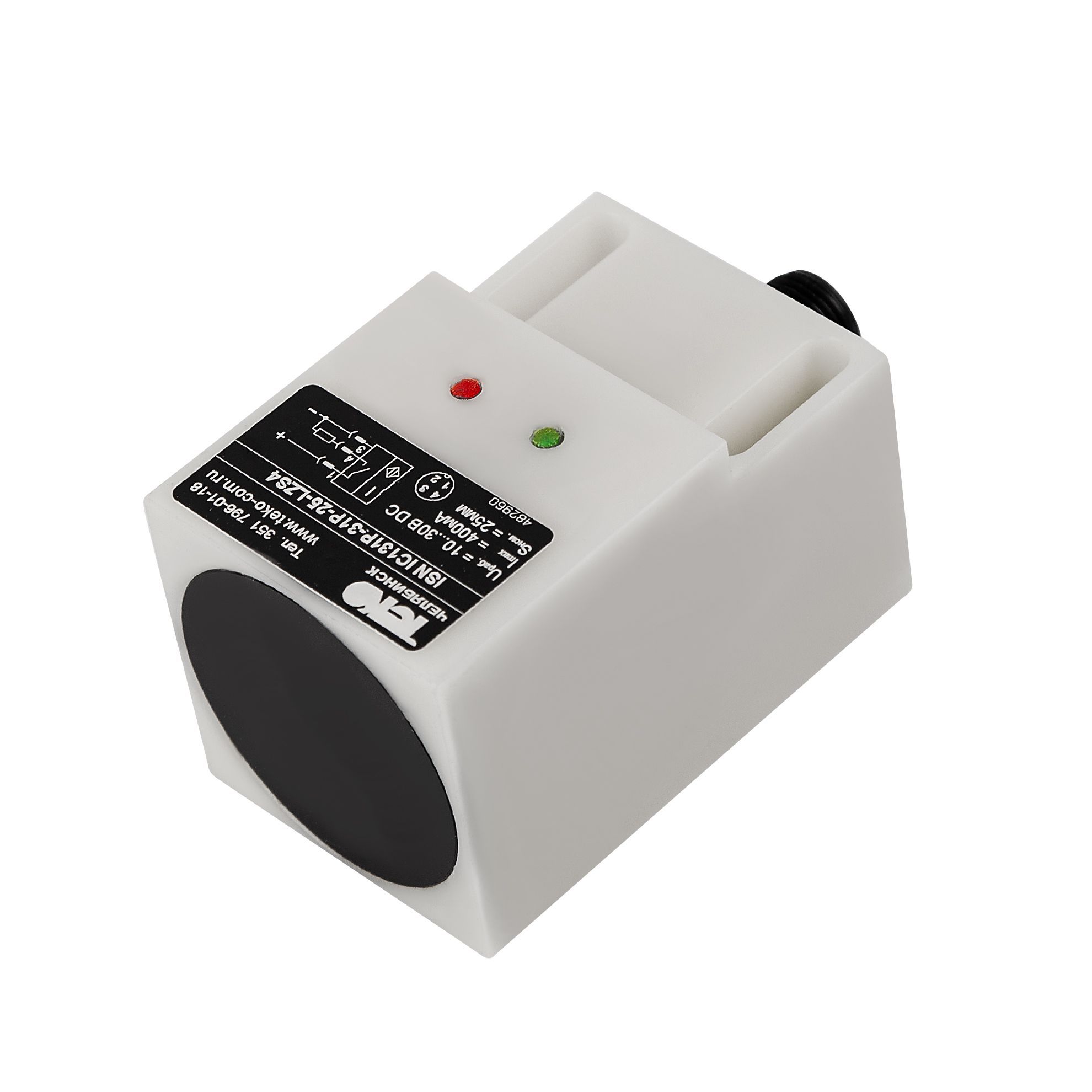 Теко ISN IC131P-43P-25-LZS4, Индуктивный датчик,Sn=25 мм,корпус  Пластик не заподлицо,10...30DC NO/NC PNP,IP67,разъем фото