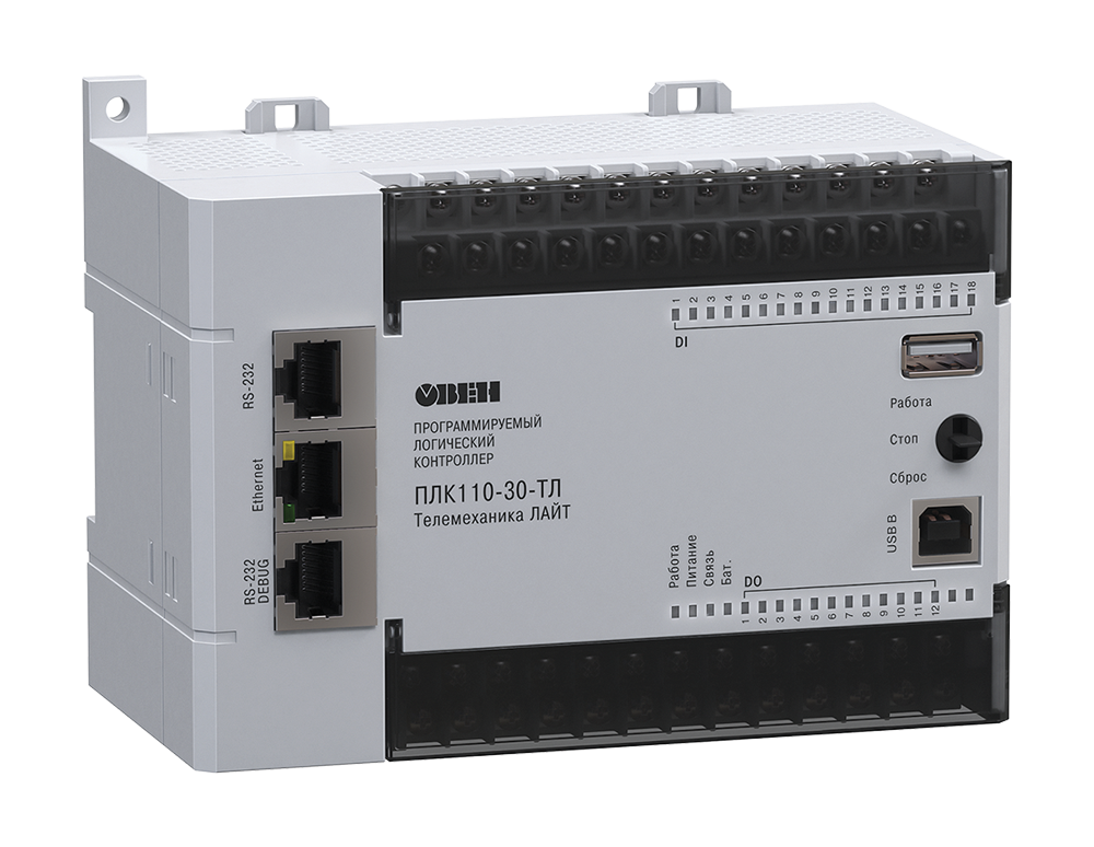 ПЛК110-ТЛ программируемый контроллер с исполнительной средой Телемеханика Лайт ОВЕН ПЛК110-24.30-ТЛ фото