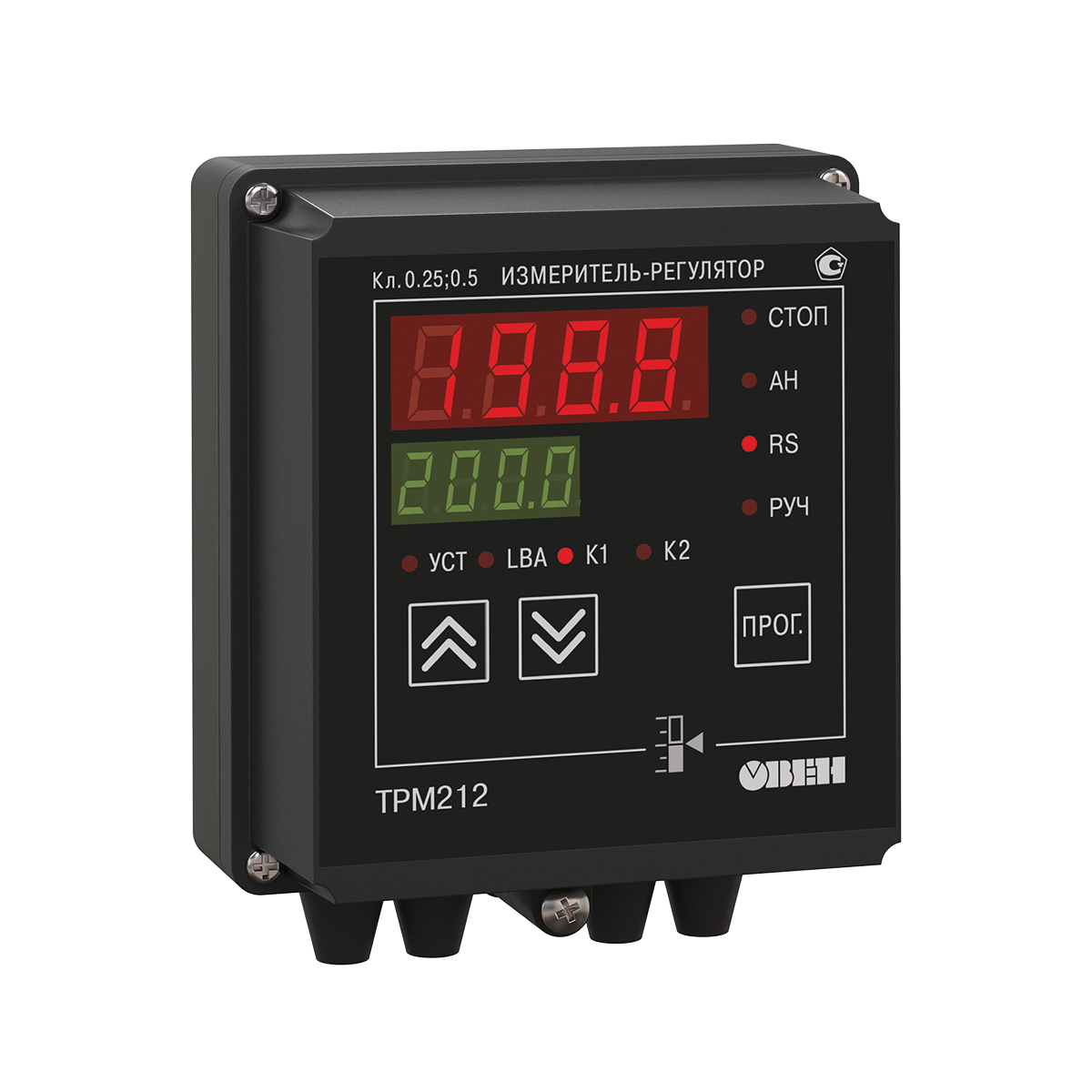 Измеритель ПИД-регулятор для управления задвижками и трехходовыми клапанами с интерфейсом RS-485 ОВЕН ТРМ212-Н.ИР фото