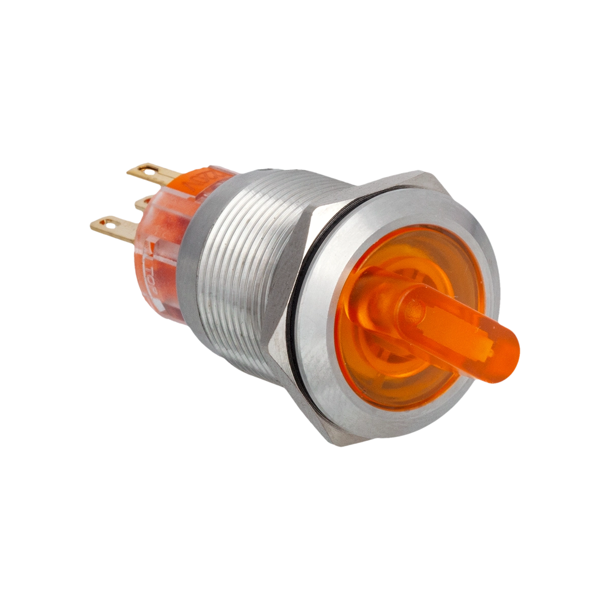 Переключатель с подсветкой, с фиксацией, 24V AC/DC, желтый, 2 положения, 1NO+1NC, IP67, нержавеющая сталь Meyertec MT67-BD211Y24