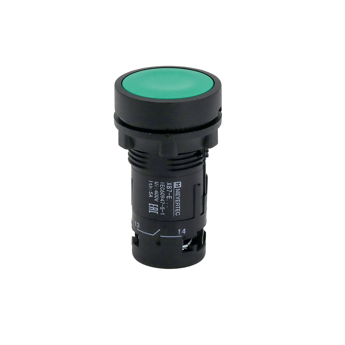 Кнопка плоская зеленая, 2NO, IP54, пластик Meyertec MTB7-EA33 фото