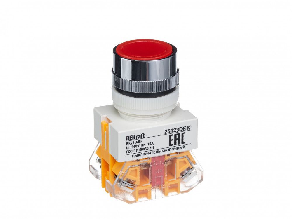 Выкл. кноп. с фикс. ABF D22 кр. 220В ВK-22 фото