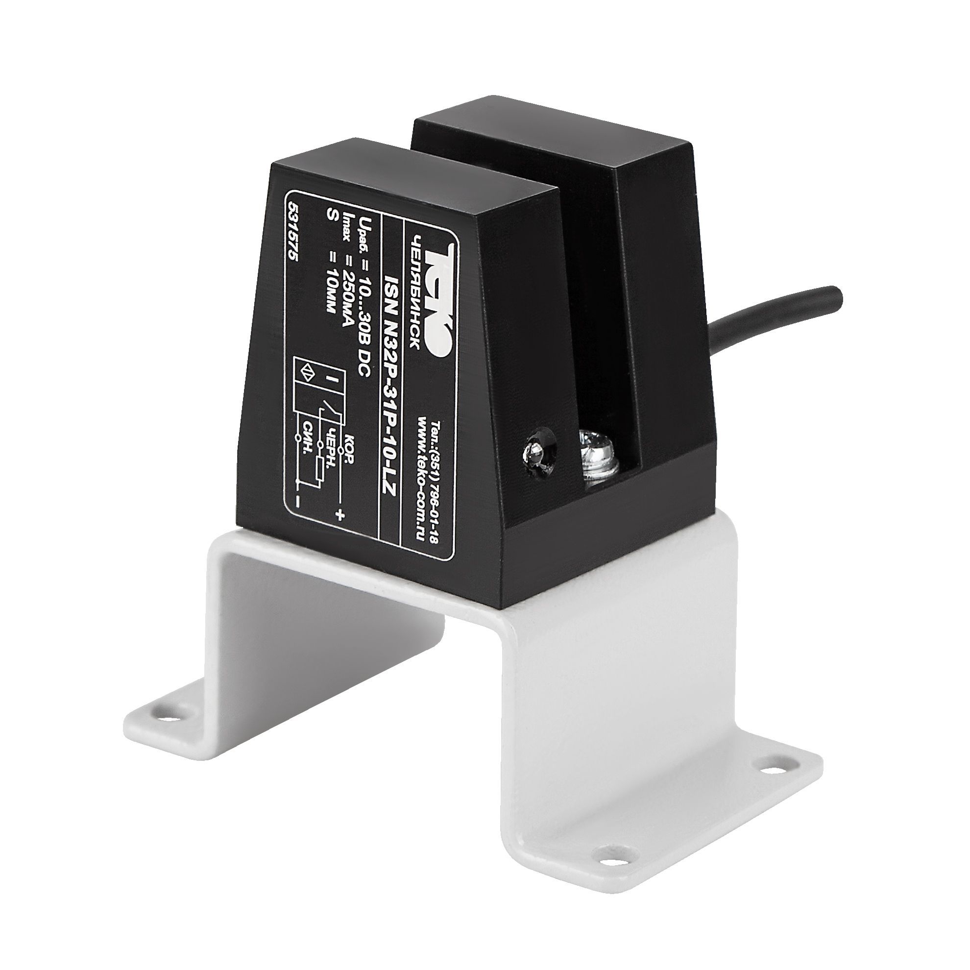 Теко ISN N32P-31P-10-LZ,Индуктивный датчик ,Sn=10мм,Корпус ,Пластик,10...30DC,PNP NO,IP67, кабель