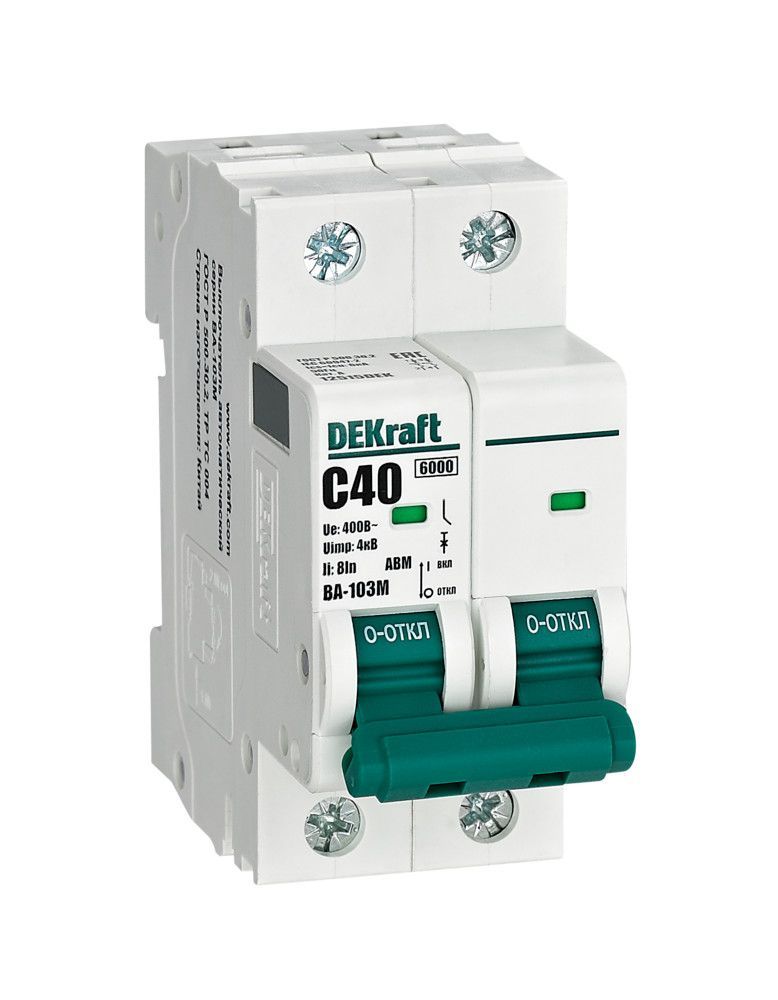 Автоматический выключатель ВА-103М 2P 40А C 6кА без теплозащиты фото