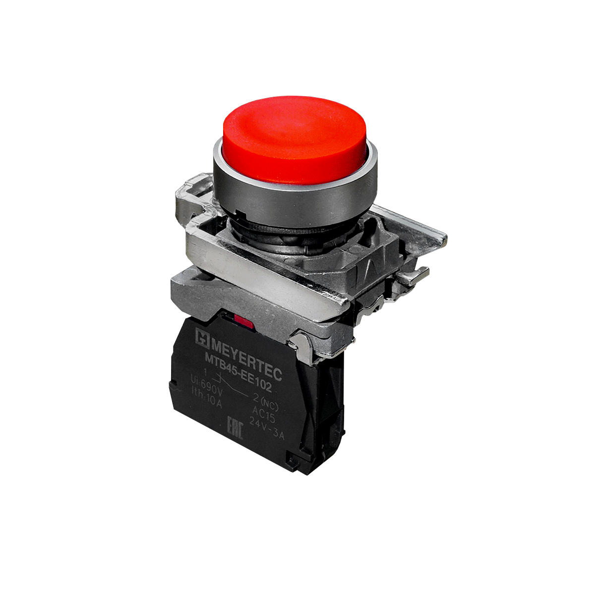Кнопка выступающая красная,  1NС, IP65, металл Meyertec MTB4-BL42 фото