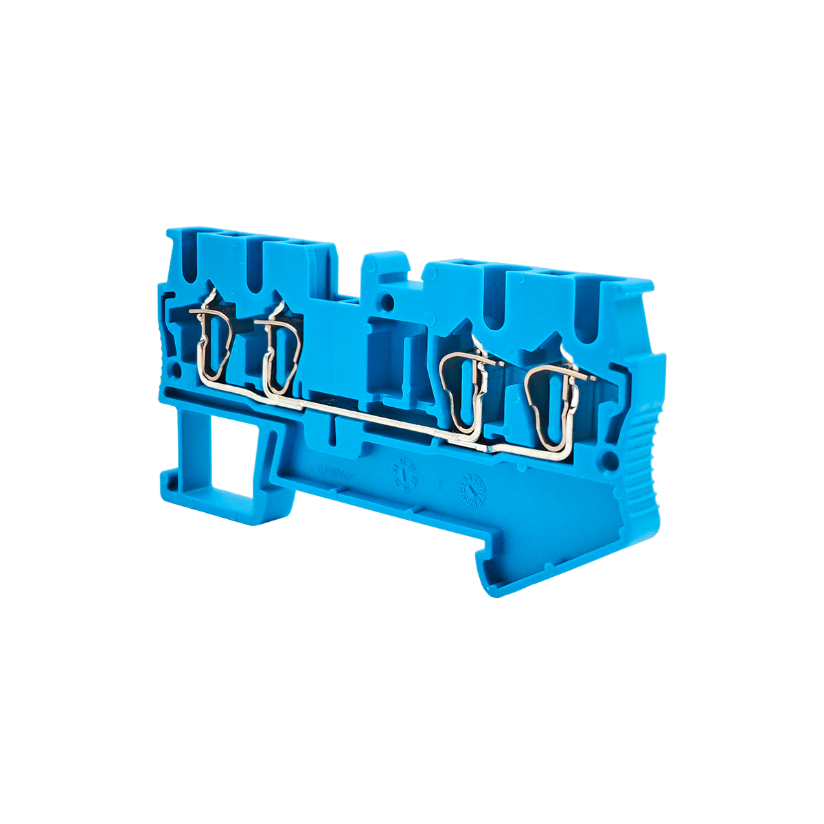 Клемма пружинная четырехпроводная, 2.5 мм², синяя