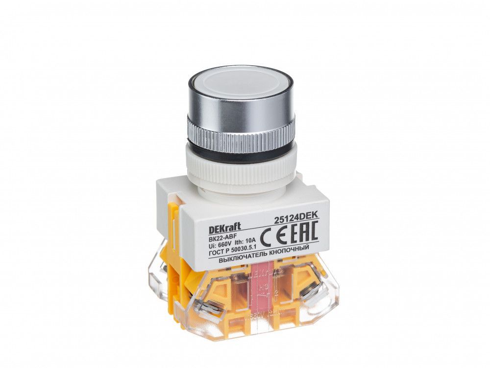 Выкл. кноп. с фикс. ABF D22 бел. 220В ВK-22 фото