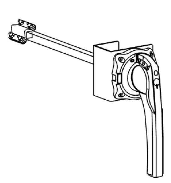 ВЫНОСНАЯ СТАНДАРТНАЯ КРАСНО-ЖЁЛТАЯ ПОВОРОТНАЯ РУКОЯТКА ДЛЯ ФРОНТАЛЬНОЙ УСТАНОВКИ НА SD630-1250 фото