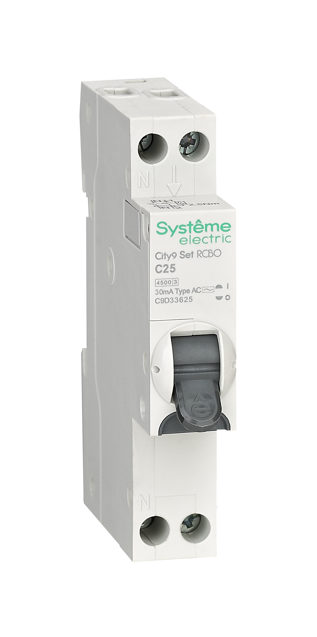 City9 АВДТ 1П+Н C25 4500A 30мА AC 18мм фото